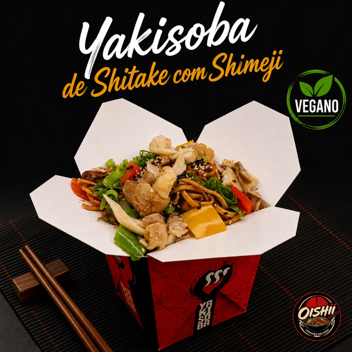 Yakisoba de Shitake com Shimeji